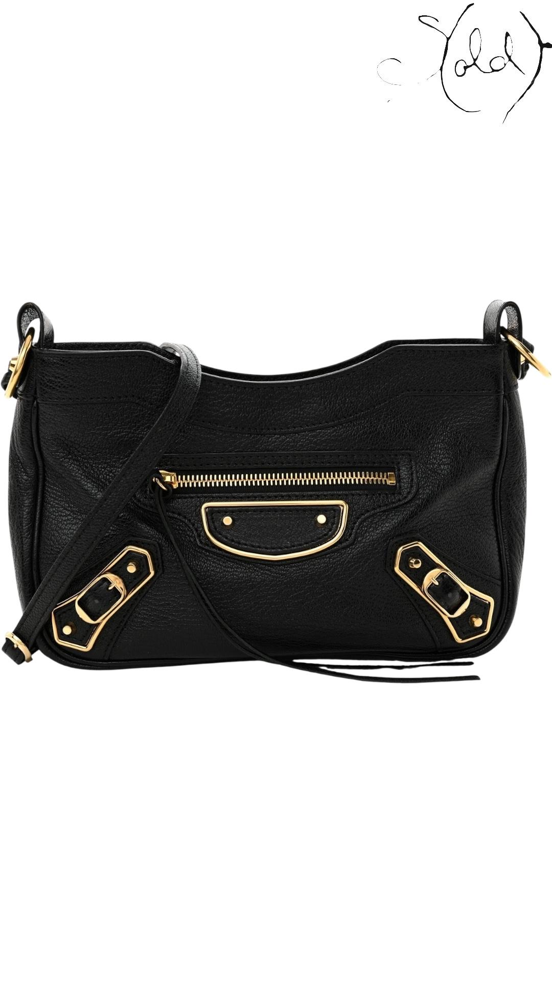 Balenciaga Black Chevre Leather Metallic Edge Hip Bag, Authenticated Pre-Owned | Sold Attire