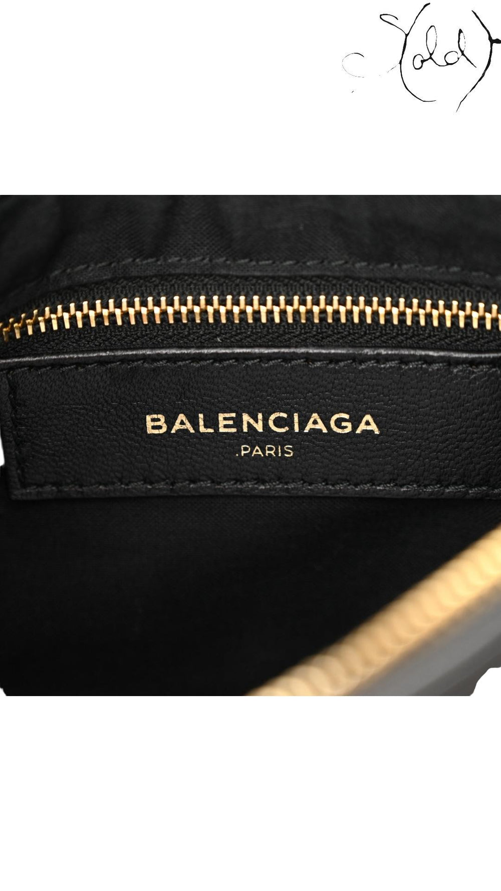 Balenciaga Black Chevre Leather Metallic Edge Hip Bag, Base view | Sold Attire