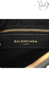 Balenciaga Black Chevre Leather Metallic Edge Hip Bag, Base view | Sold Attire
