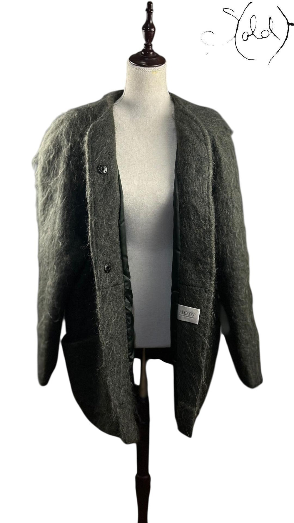 Alexon Made in Great Britain Mohair Wool Coat, Back view | Sold Attire