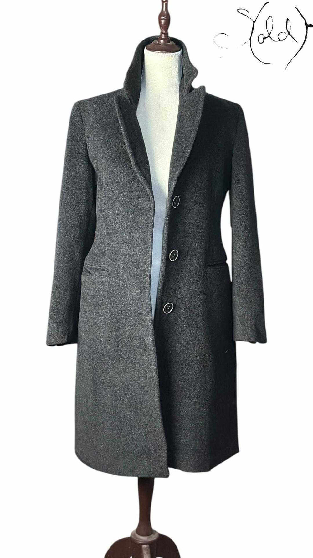 Antonio Fusco Angora Wool Coat – Italian Elegance, Back view | Sold Attire