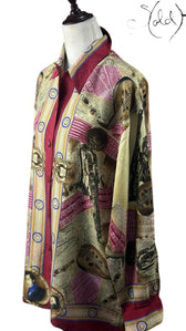 Ateliers Prestige Paris Pure Silk Baroque Print Shirt, Interior view | Sold Attire