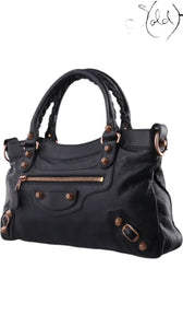 Balenciaga City Black Smooth Calfskin Rose Gold 2018, Back view | Sold Attire