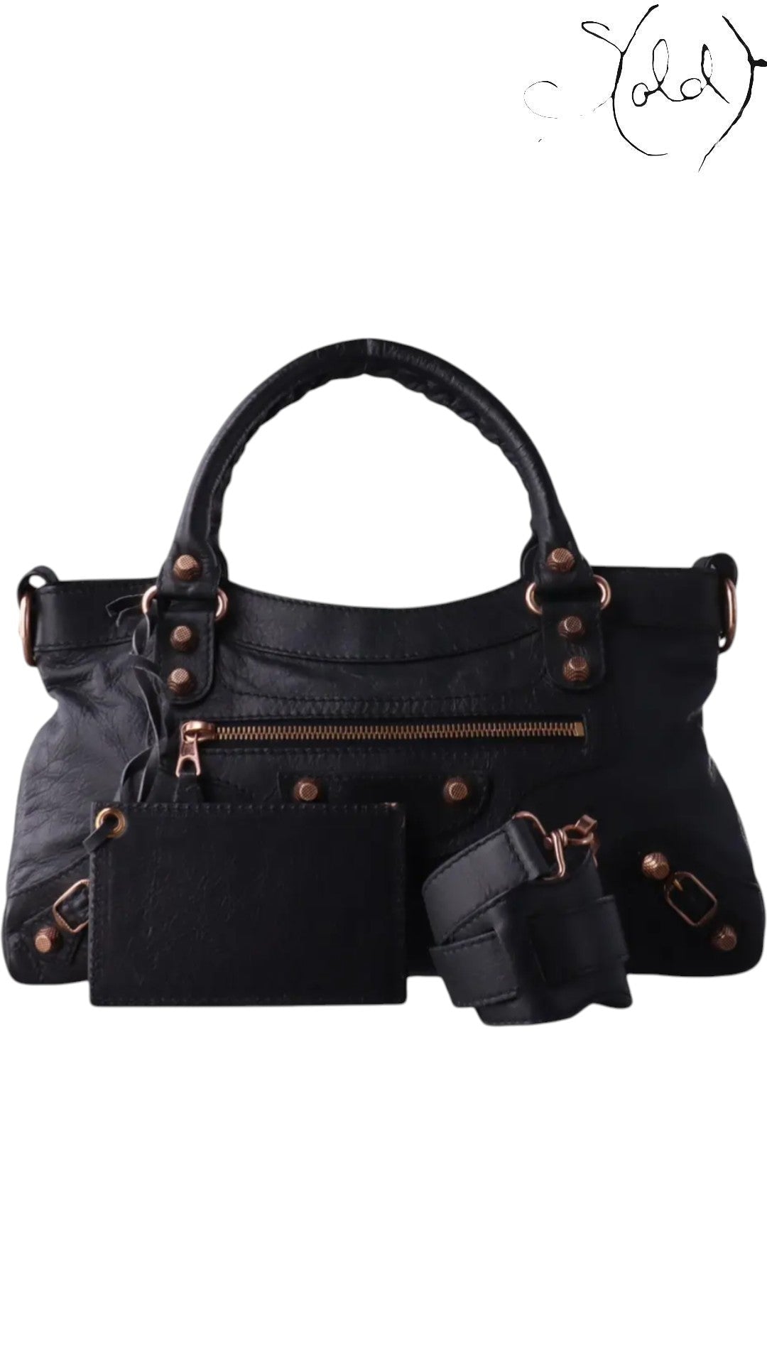 Balenciaga City Black Smooth Calfskin Rose Gold 2018 — Authenticated Pre-Owned | Sold Attire