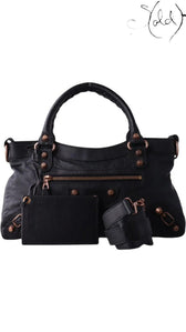 Balenciaga City Black Smooth Calfskin Rose Gold 2018, Authenticated Pre-Owned | Sold Attire