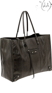 Balenciaga Papier A4 grey karung tote angled front view