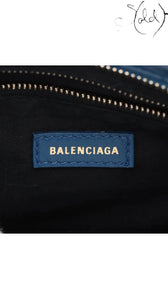 Sold Attire Balenciaga Bleu Marine croc-embossed leather interior brand label tag