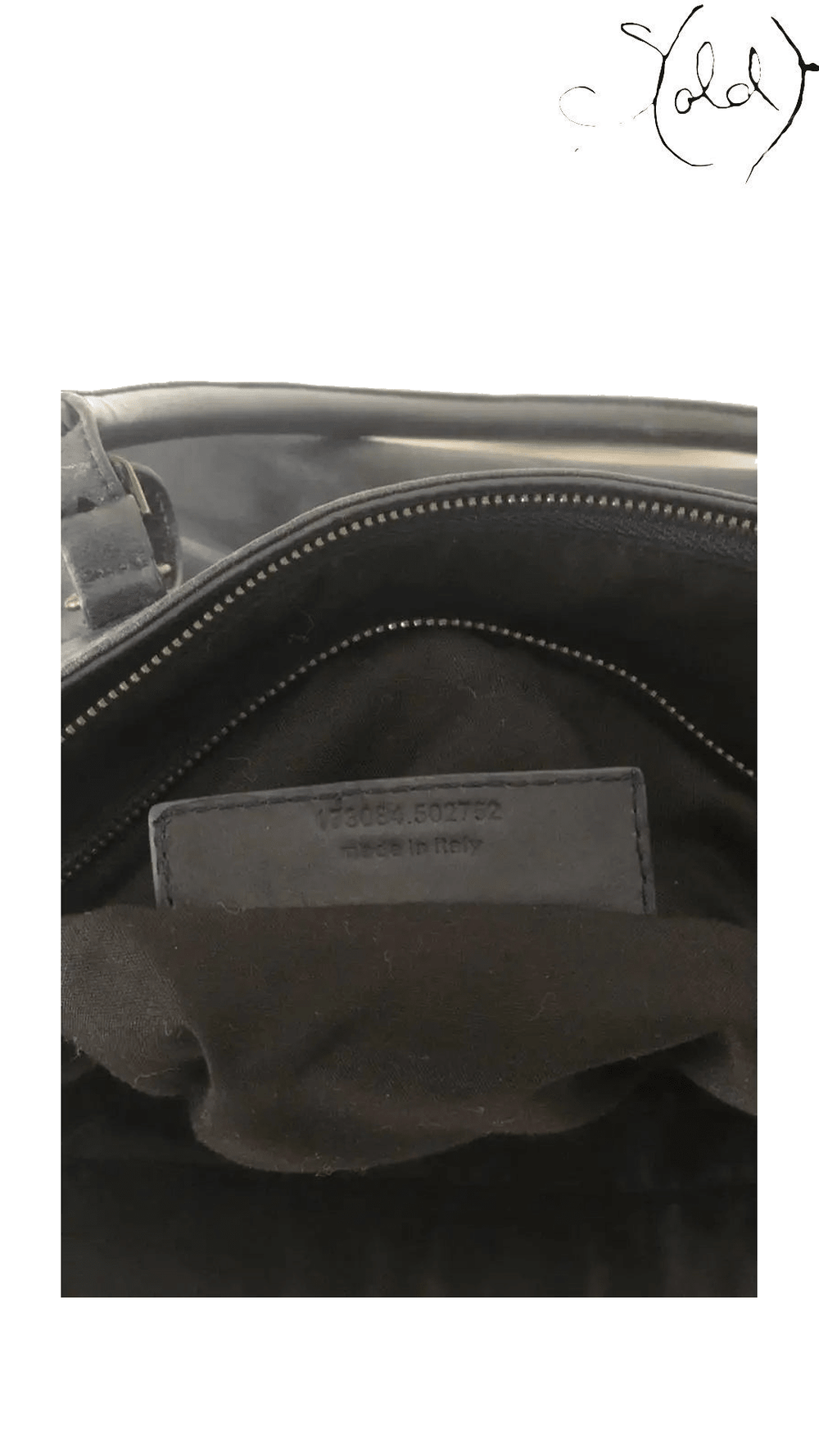 Balenciaga Dark Blue Leather City Tote: reverse tag detail