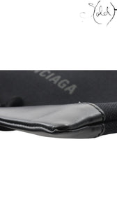 Balenciaga Navy Clip M black canvas clutch interior detail