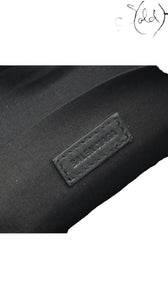 Balenciaga Navy Clip M black canvas clutch side detail