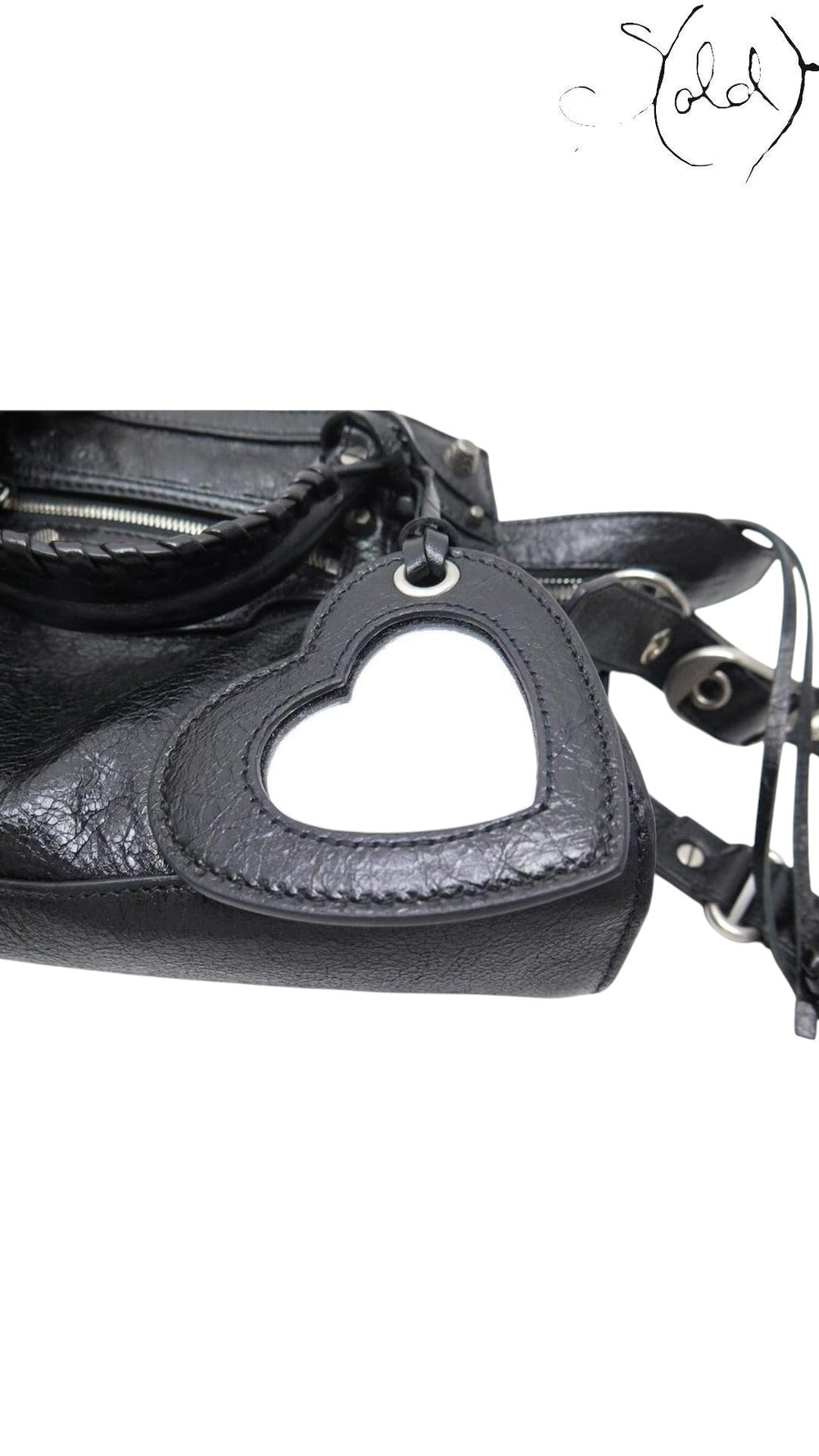 Balenciaga Neo Cagole XS Black Lambskin Bag strap detail