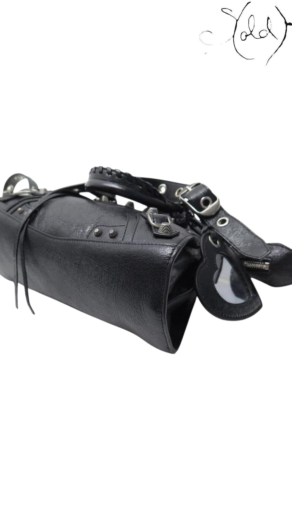 Balenciaga Neo Cagole XS Black Lambskin Bag back view