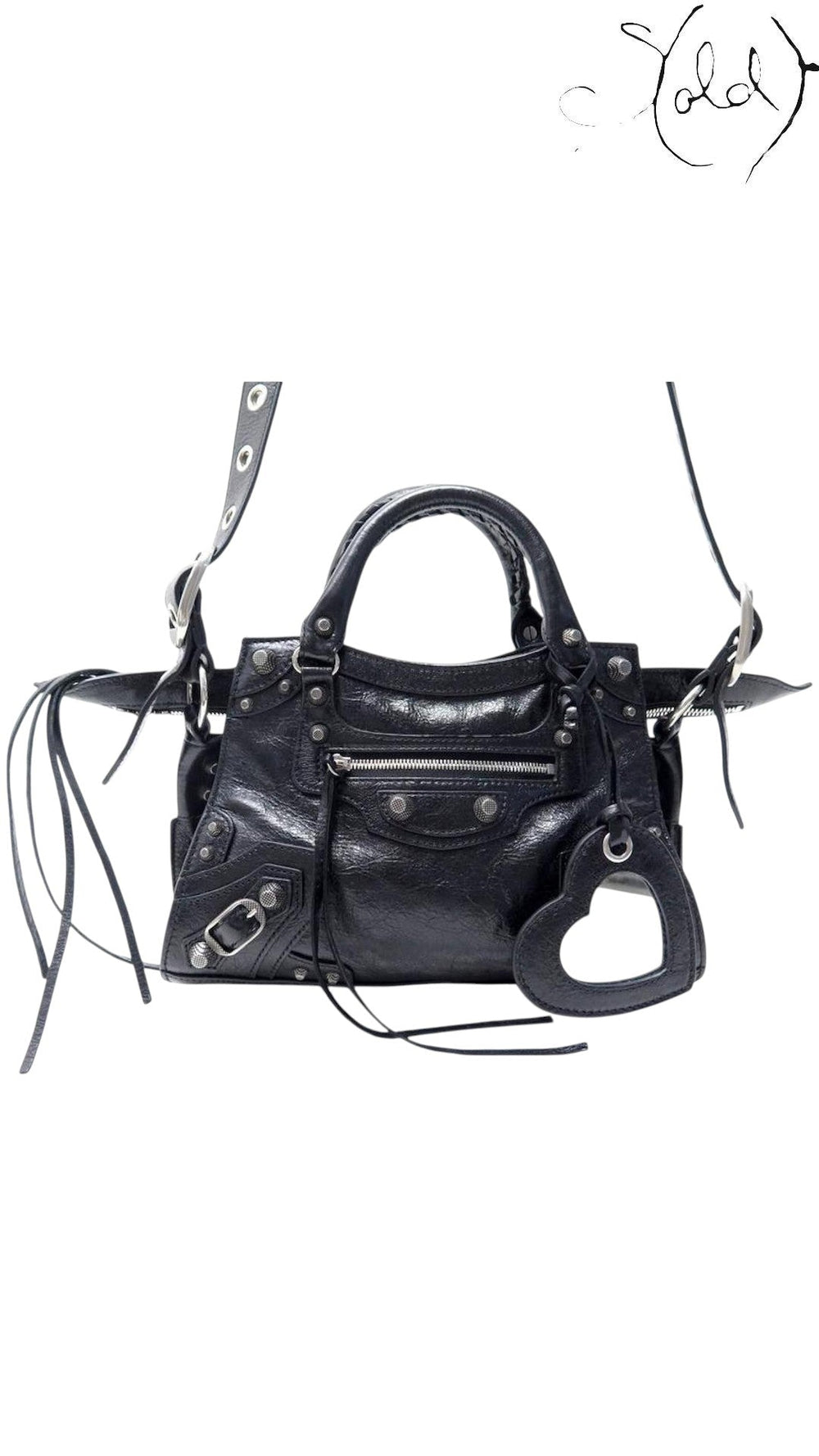 Balenciaga Neo Cagole XS Black Lambskin Bag front view