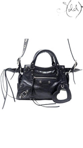 Balenciaga Neo Cagole XS Black Lambskin Bag front view
