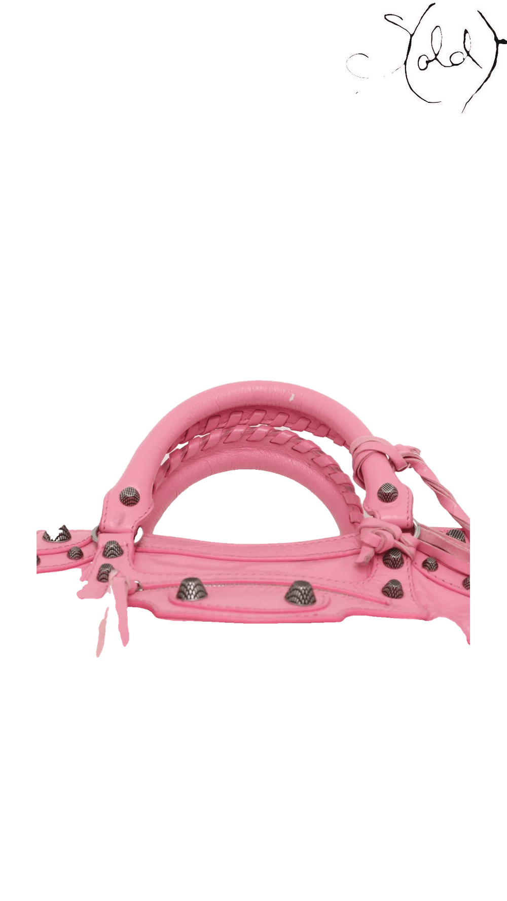 Balenciaga Neo Cagole XS pink leather bag: top view