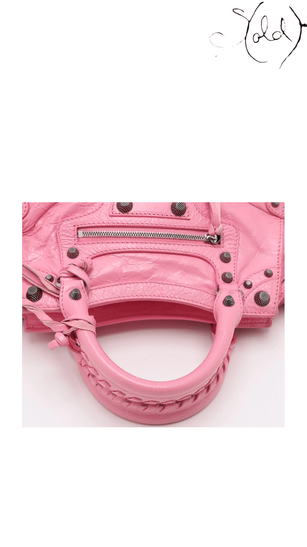 Balenciaga Neo Cagole XS pink leather bag: base view