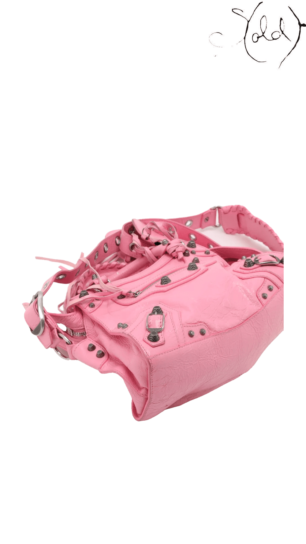Balenciaga Neo Cagole XS pink leather bag: side profile
