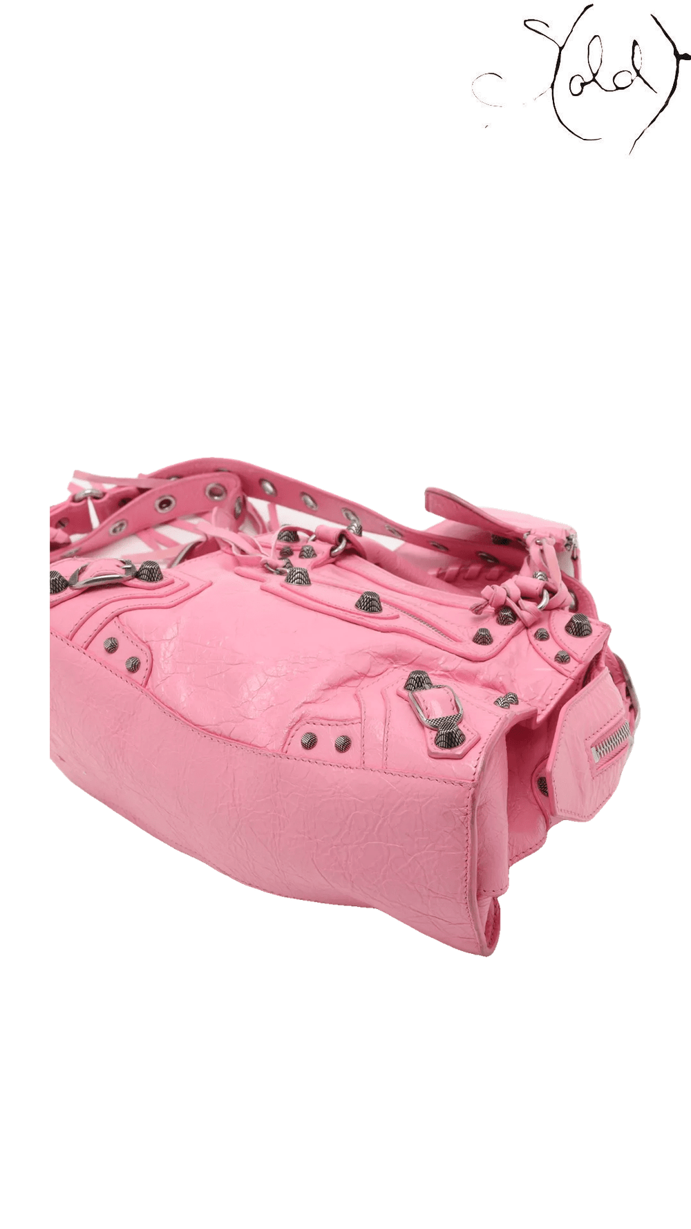 Balenciaga Neo Cagole XS pink leather bag: side profile