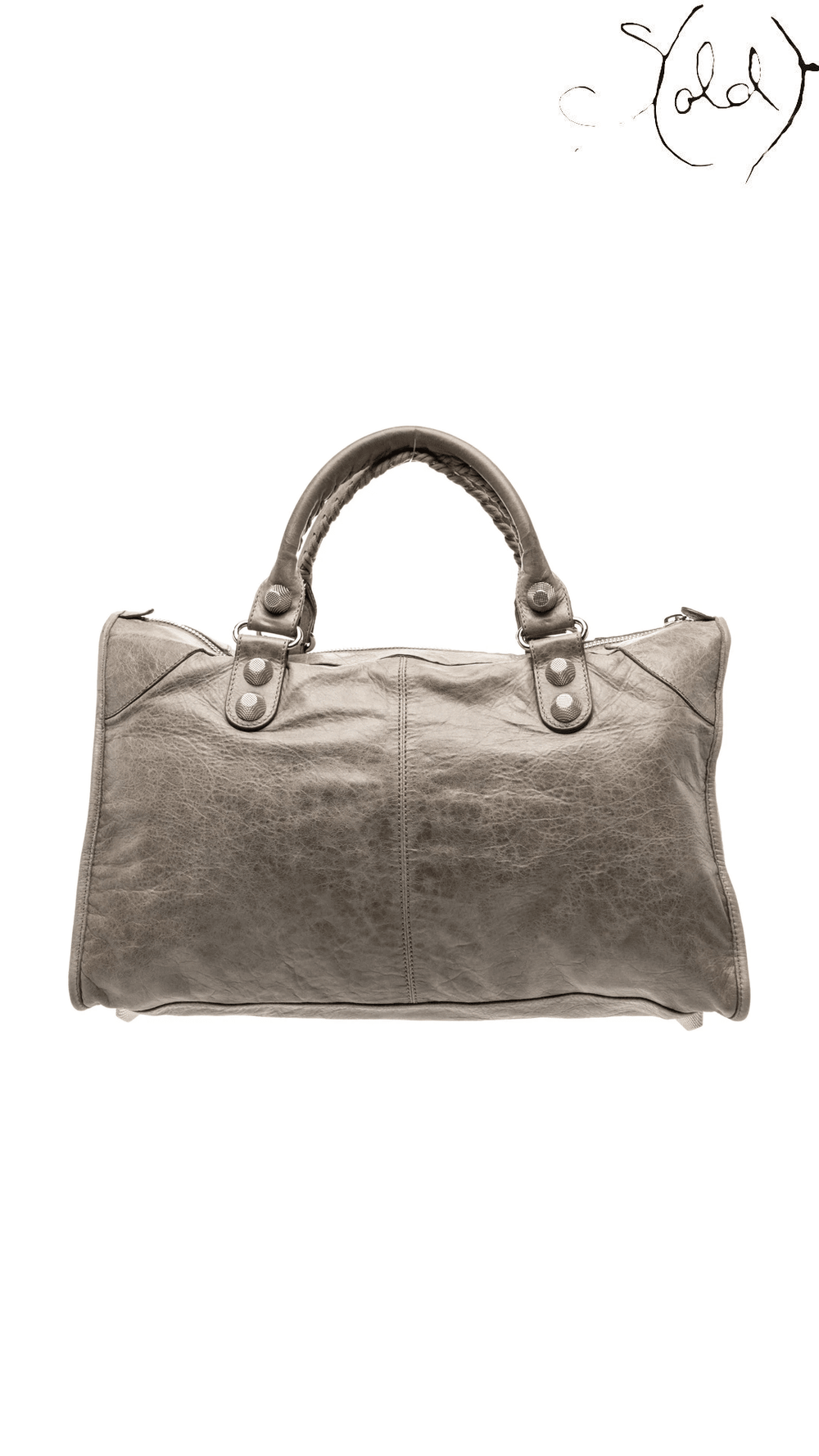 Balenciaga Work neutral leather reverse view
