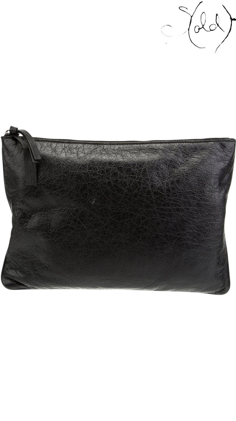 Balenciaga Black Agneau Europa Pouch 2018 Demna Era, Interior view | Sold Attire