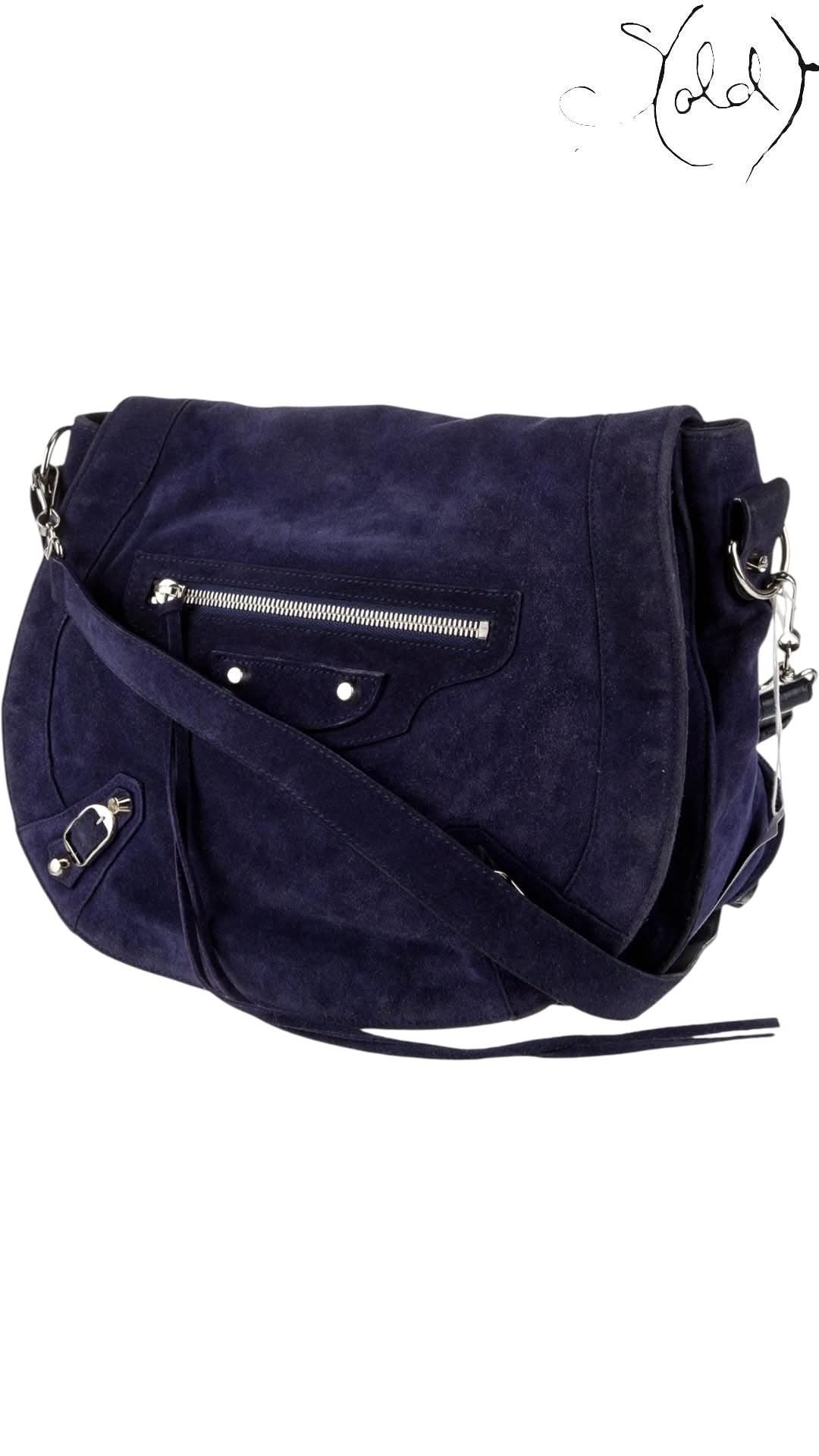 Balenciaga Crossbody Bag Balenciaga Motocross Neo Folk Purple Suede 2013 FW Runway | Sold Attire