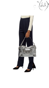 Balenciaga Metallic Classic City Small carried scale view