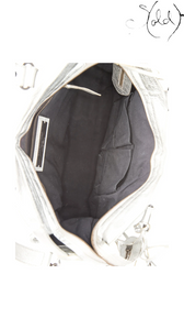 Balenciaga Metallic Classic City Small black canvas interior