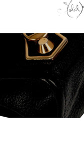 Balenciaga Metallic Edge Mini City Bag Black Leather – Gold Hardware, Detail view | Sold Attire
