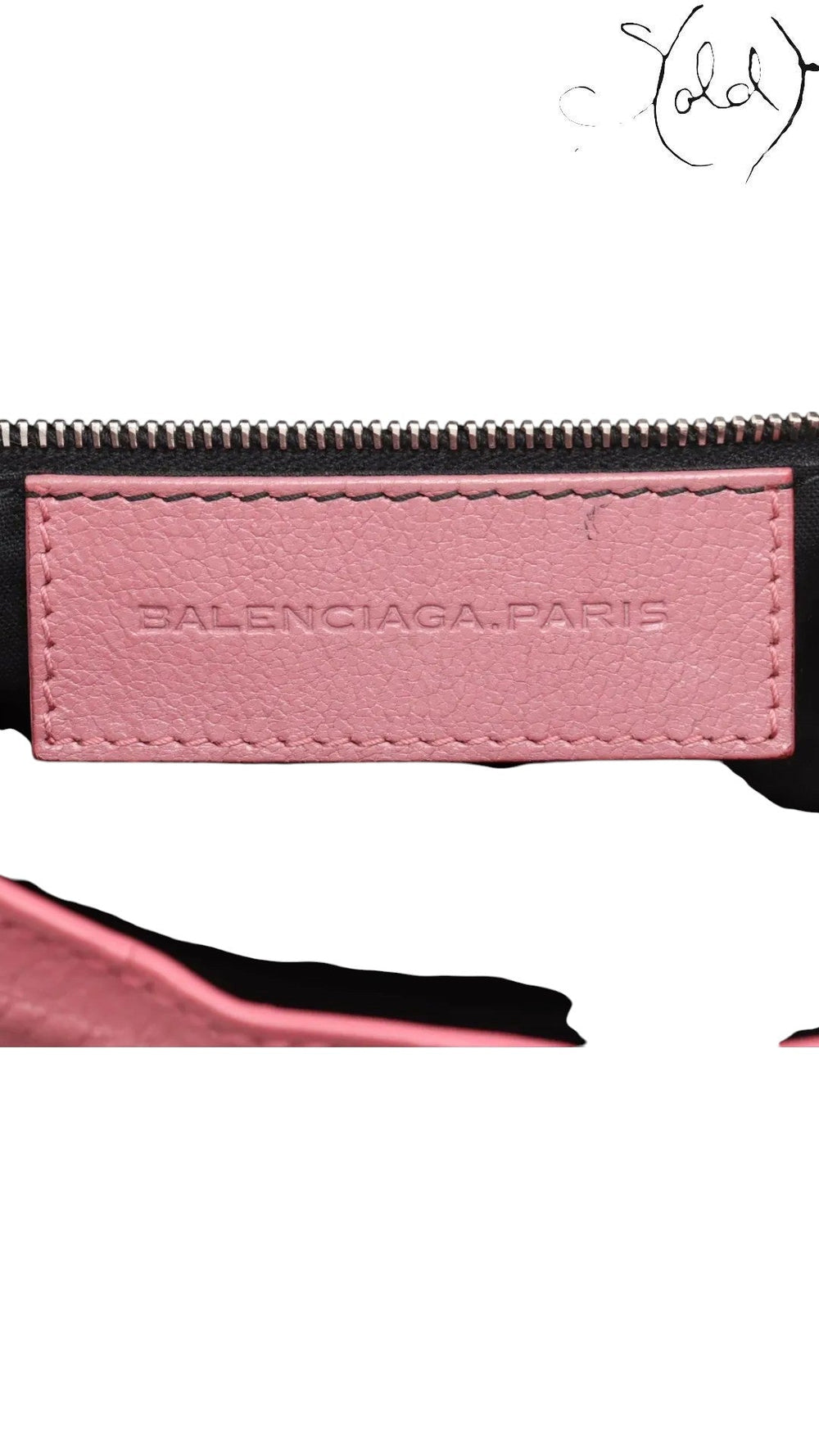 Sold Attire Balenciaga City Giant 12 Rose Bruyere agneau lambskin bag interior label