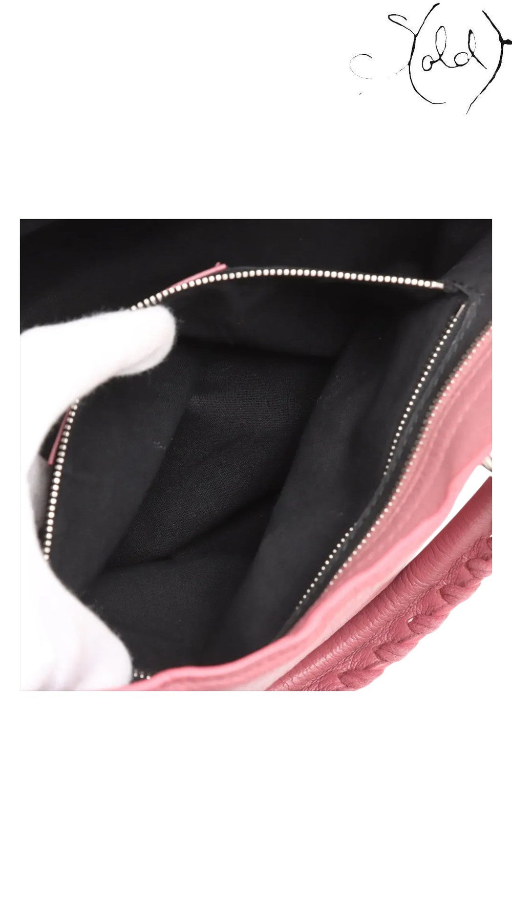 Sold Attire Balenciaga City Giant 12 bag in Rose Bruyere agneau lambskin with silver hardware and black interior.