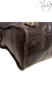 Balenciaga City Giant 21 Mogano brown chevre goatskin side corner condition - Sold Attire