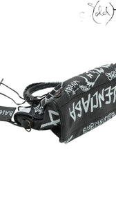 Sold Attire black agneau lambskin Balenciaga Graffiti City Classic Hardware bag with white hand-painted graffiti