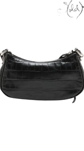 Balenciaga Le Cagole Mini Black Crocodile-Embossed Calfskin Rhinestone Chain 2023, Back view | Sold Attire
