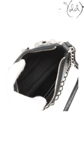 Balenciaga Le Cagole Mini Black Crocodile-Embossed Calfskin Rhinestone Chain 2023, Base view | Sold Attire