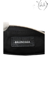 Balenciaga Le Cagole Mini Black Crocodile-Embossed Calfskin Rhinestone Chain 2023, Close-up | Sold Attire