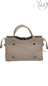 Balenciaga Taupe Leather Blackout Small City Tote, Hardware detail | Sold Attire