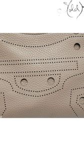 Balenciaga Taupe Leather Blackout Small City Tote, Detail view | Sold Attire