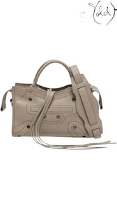 Balenciaga Taupe Leather Blackout Small City Tote, Authenticated Pre-Owned | Sold Attire
