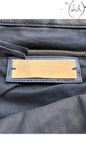 Sold Attire Balenciaga Classic Hardware Work bag in Bleu Obscur lambskin with aged brass hardware and interior label.