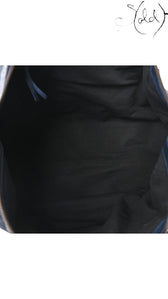 Sold Attire Balenciaga Classic Hardware Work bag in Bleu Obscur lambskin with black fabric lining and interior zip pocket.