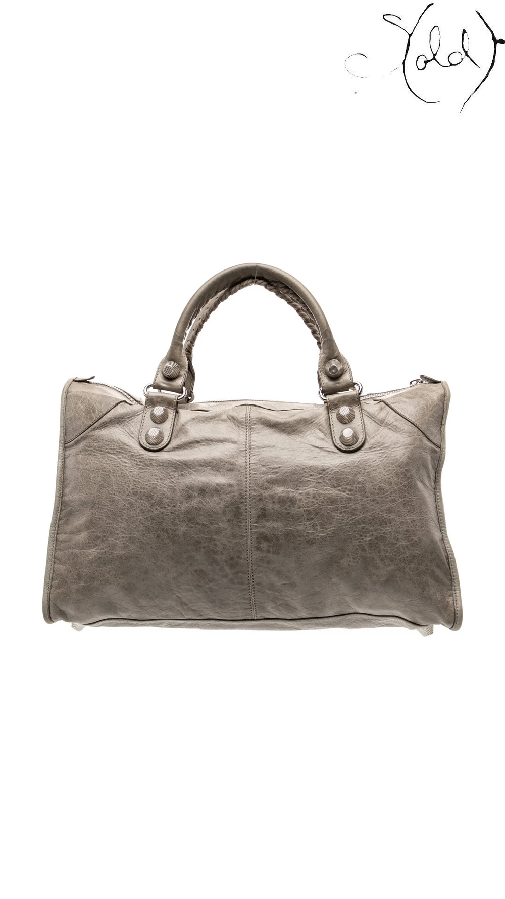 Balenciaga Work neutral leather reverse view