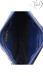 Miu Miu Blue Matelasse Leather Crossbody Bag corner detail