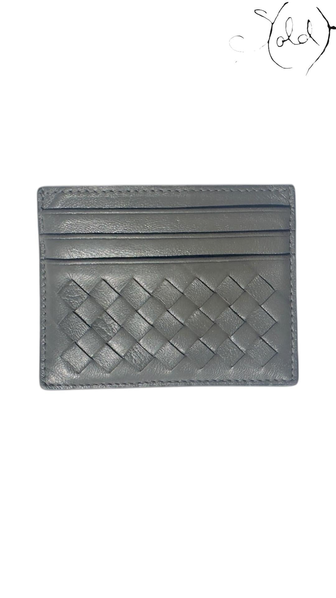 Bottega Intrecciato Cardholder – Grey Nappa | Sold Attire - Sold Attire