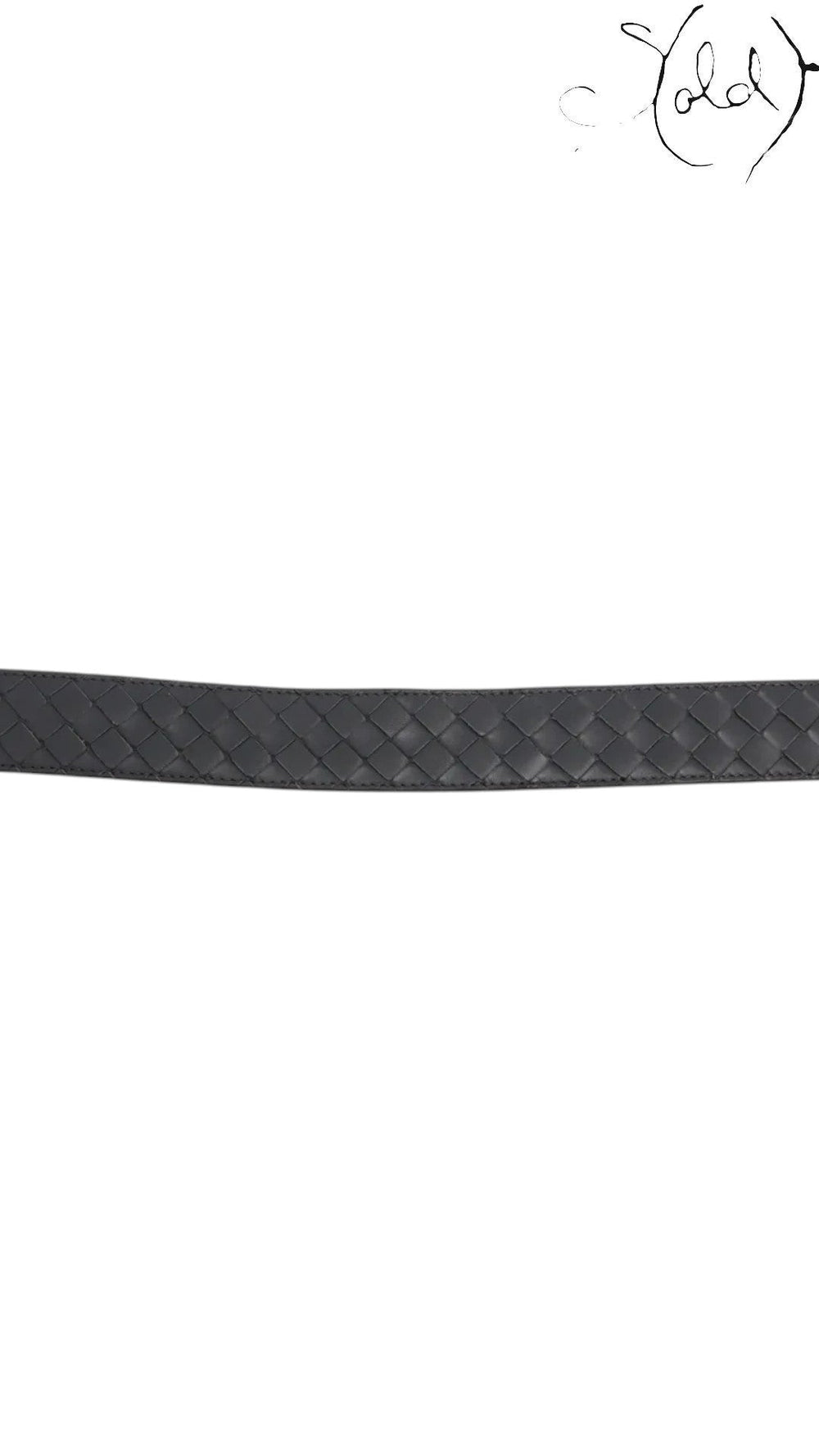 Sold Attire Bottega Veneta black Intrecciato woven leather belt featuring the signature braided texture.