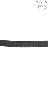 Sold Attire Bottega Veneta black Intrecciato woven leather belt featuring the signature braided texture.