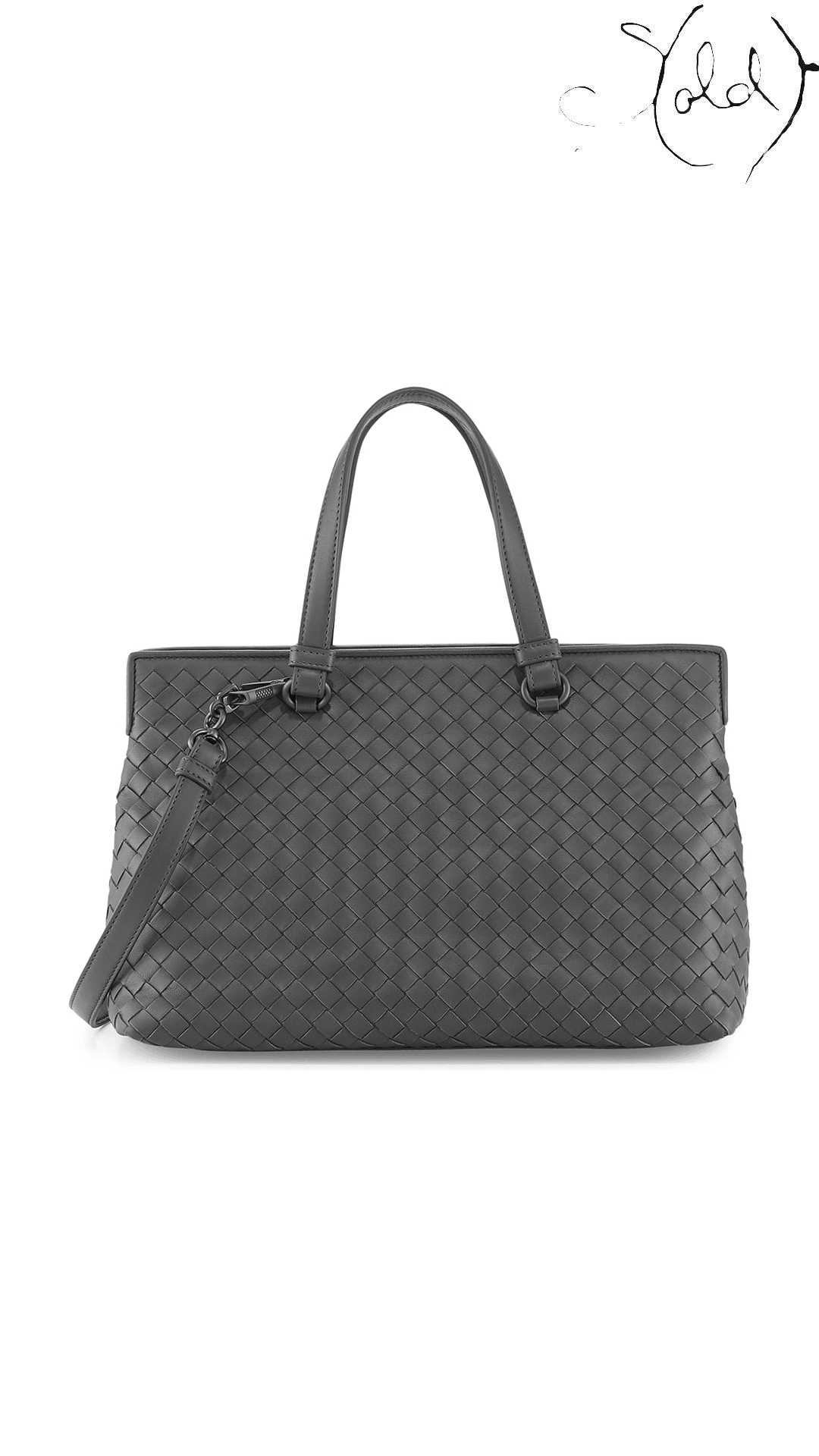 Bottega Veneta Medium Accordion Tote in Pacific Intrecciato lambskin, front view