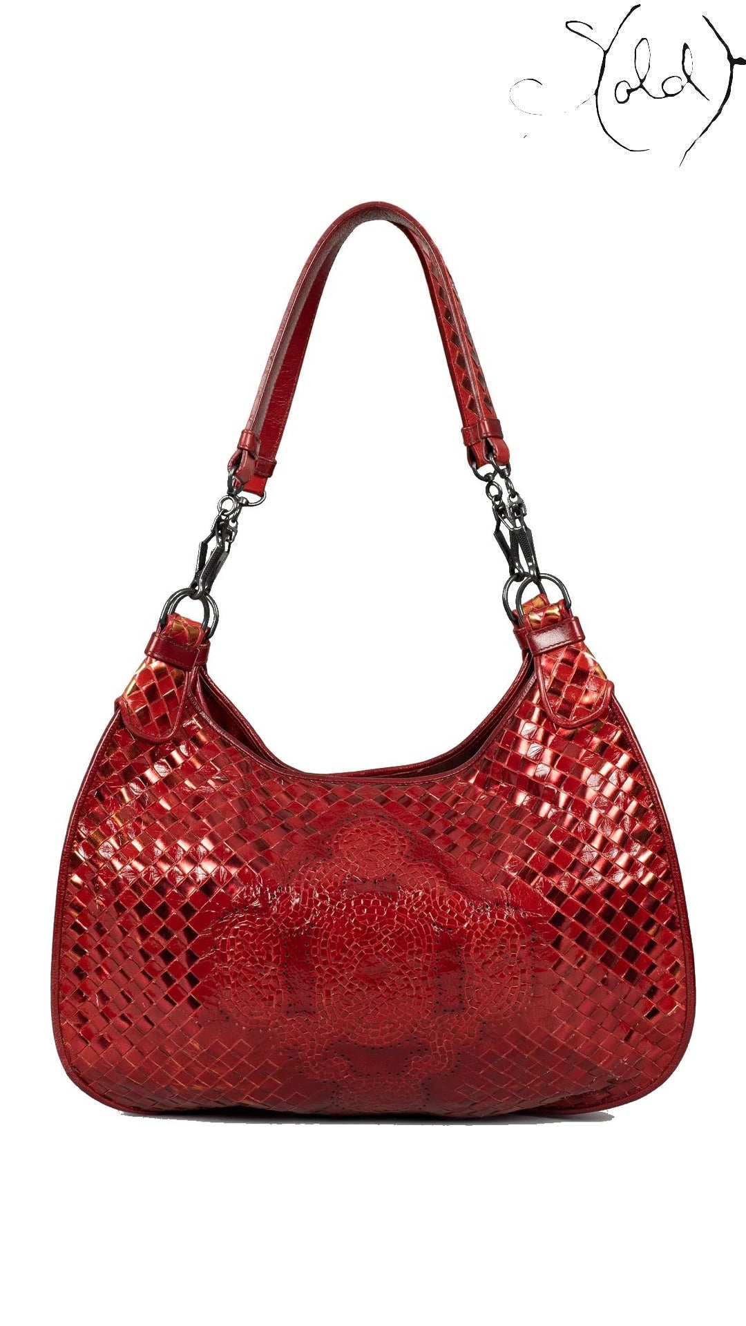 Bottega Veneta Limited Red Woven Tote 017 of 300 - view 1