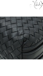 Bottega Veneta Black Intrecciato Nappa Nodini Double Zip Crossbody Bag, Interior view | Sold Attire