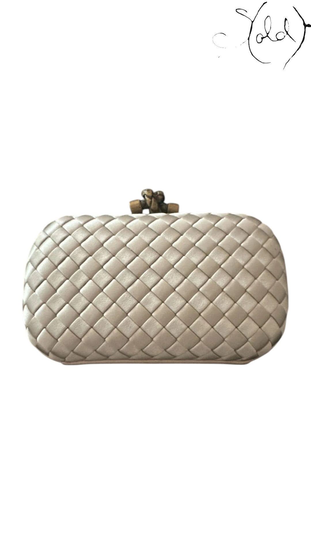 Bottega Veneta Clutch Bottega Veneta Knot Clutch Gold Silk Brass Hardware 2018 | Sold Attire