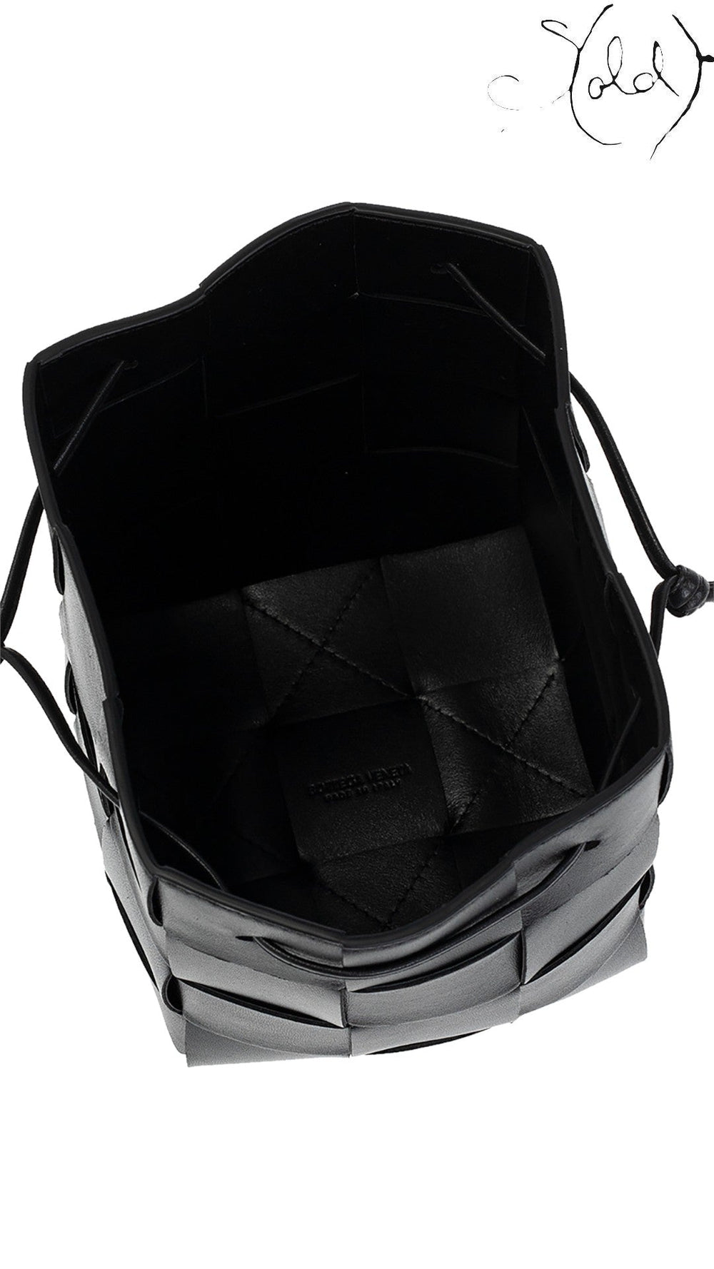 Bottega Veneta Lambskin Intreccio Small Cassette Crossbody Bucket Bag Black | Sold Attire, Authenticated Pre - Owned | Sold Attire
